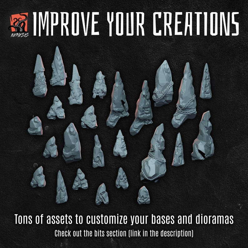 Miniature Diorama Rocks 3D PRINTED Rocky Planet Mine Mountain Stone Minerals Rock - Custom ...
