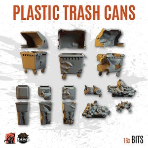 3D PRINTED Garbage container ruins abandoned apocalyptic city customize base and diorama with bits scenery for miniature ZABAVKA