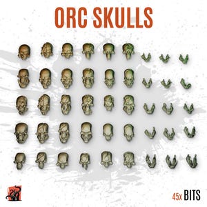 3D PRINTED Cráneos orcos destrozados huesos rotos para personalizar peana y diorama con bits escenografía para miniatura ZABAVKA