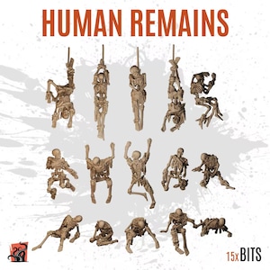 3D PRINTED Restos humanos cadáver tumba esqueleto mazmorra muerte - Bits personalizar peana, diorama, escenografía y terreno wargame ZABAVKA