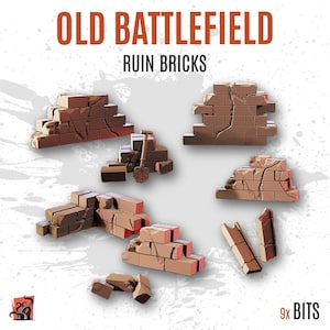 3D PRINTED Battlefield Ruined Stone Wall for Customizing Base and Diorama with Bits and Detailed Scenery for Miniatures ZABAVKA