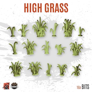 3D Printed tall grass, plants, vegetation, forests, fields, jungle, customize base and diorama with miniature scenery bits ZABAVKA