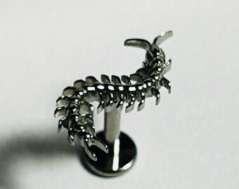 Centipede Labret Stud - Internally Threaded - ASTM:F136 Titanium - 1.2mm - 16g -