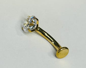 Gouden drijvende navel van titanium - pennenset doorzichtige edelsteen, met binnendraad