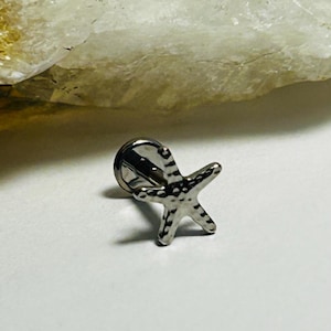 Starfish Labret Stud - Internally Threaded - ASTM:F136 Titanium 1.2mm - 16g
