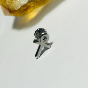 Egyptian Ankh Labret Stud - Internally Threaded - 316L Surgical Steel - 1.2mm - 16g