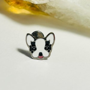 French Bull Dog Labret Stud  - Internally Threaded - ASTM:F136 Titanium 1.2mm - 16g - Enamel Attachment