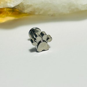 Animal Paw Labret-knop - met inwendig schroefdraad - ASTM:F136 titanium - 1,2 mm - 16 g - Qmdd301