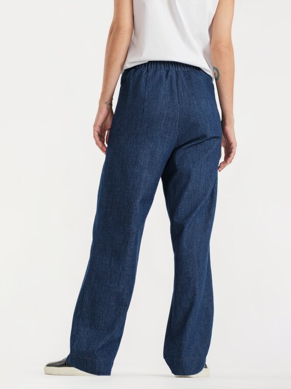 Pleated Wide Pants With Elastic Waist | for Women Size 34-46