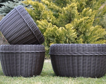 Handmade Artificial Rattan Flower Pot, Wicker Plant Basket