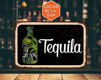 Personalized Tequila Sign, Customizable Tequila Bar Signs, Vintage Tequila Bar, Gift for Tequila Lovers, Tequila Decor, Tequila Bar Sign