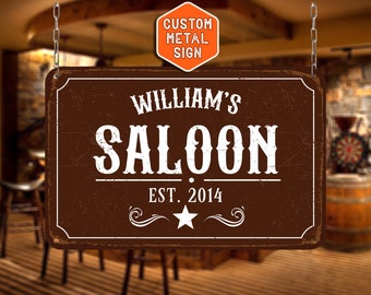 Saloon Sign, Saloon Decor, Old Saloon Sign, Western Saloon Sign, Old West Saloon Signs, Rustic Vintage Metal Decorations, Vintage Metal Sign