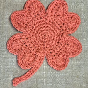 Crochet Shamrock Cotton Coaster or Doily Tangerine