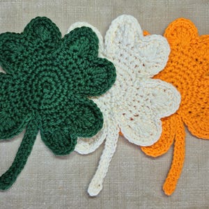 Crochet Shamrock Cotton Coaster or Doily image 16