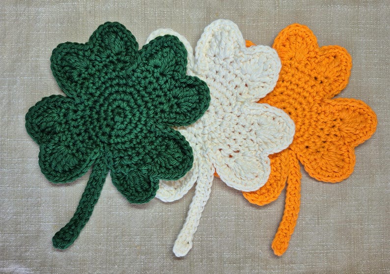 Crochet Shamrock Cotton Coaster or Doily image 16