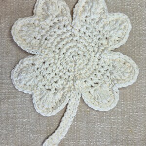 Crochet Shamrock Cotton Coaster or Doily Ecru