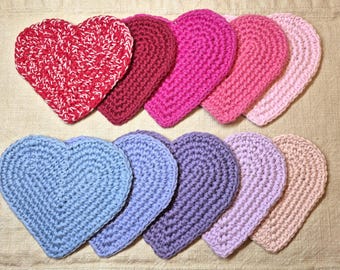 Crochet Heart Cotton Coaster or Doily