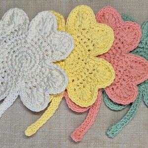 Crochet Shamrock Cotton Coaster or Doily image 15