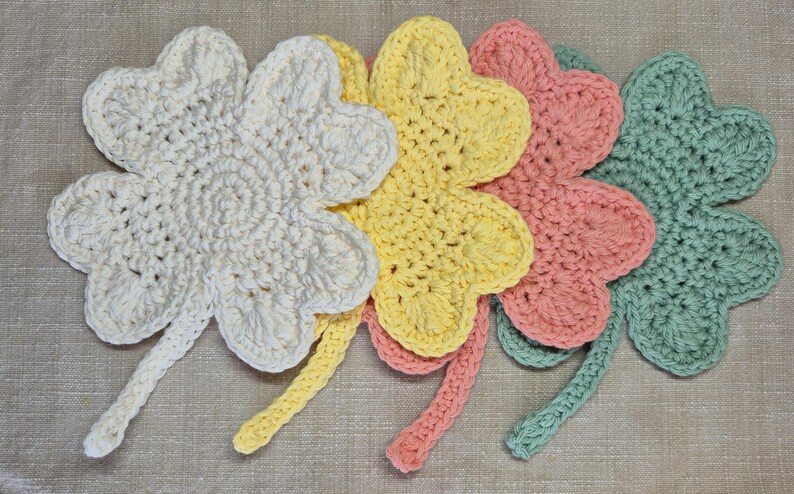Crochet Shamrock Cotton Coaster or Doily image 15
