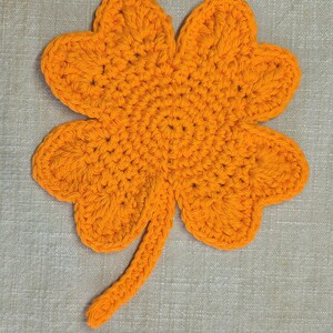Crochet Shamrock Cotton Coaster or Doily Orange