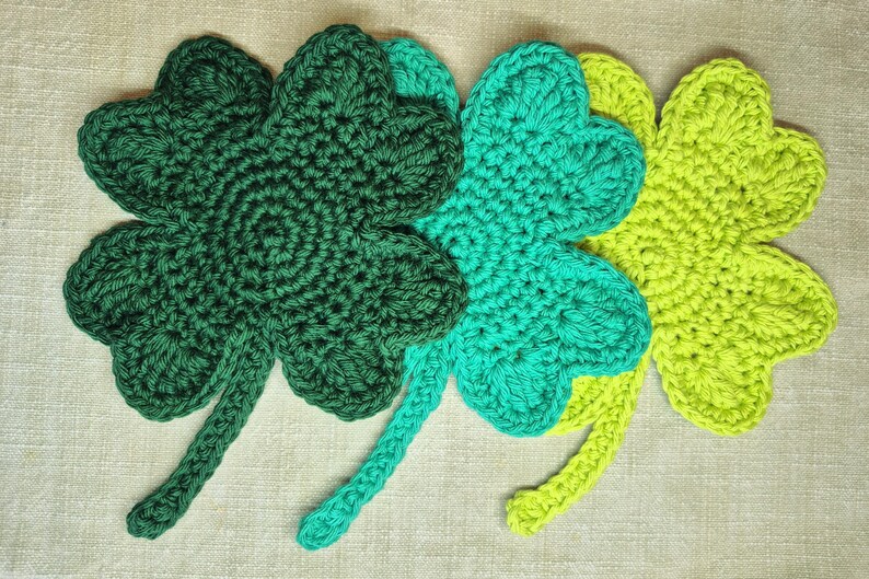 Crochet Shamrock Cotton Coaster or Doily image 14