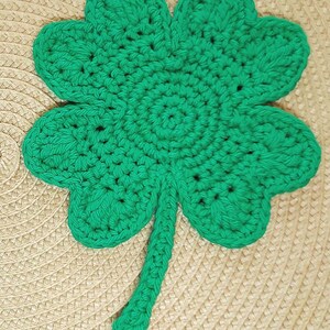 Crochet Shamrock Cotton Coaster or Doily Shamrock Green