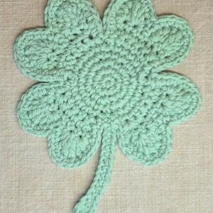 Crochet Shamrock Cotton Coaster or Doily Jade Mist