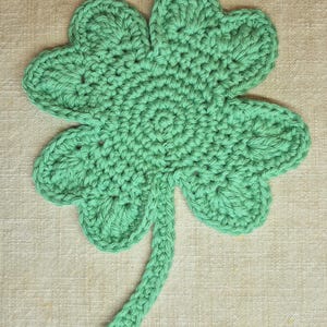 Crochet Shamrock Cotton Coaster or Doily Rainforest Green