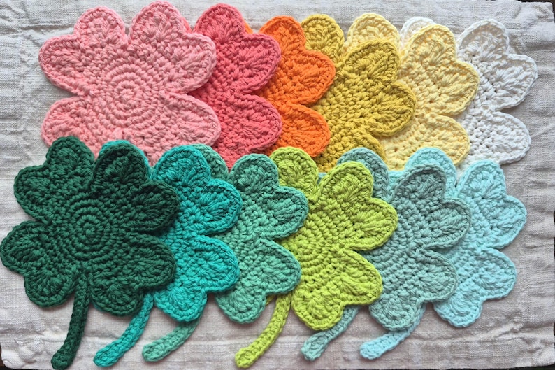 Crochet Shamrock Cotton Coaster or Doily image 1