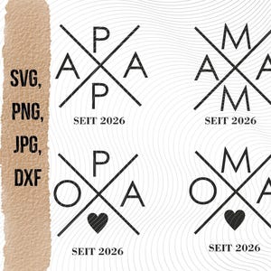 Paquete de archivos SVG para mamá, papá, abuela y abuelo | Archivo para planificador familiar | Regalo para mamá, papá, abuela y abuelo | svg png jpg dxf | Desde 2026