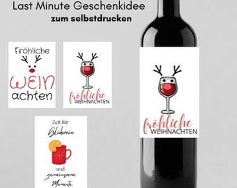 Christmas Labels 3-Pack Printable Bundle – Last Minute Gift | Digital Labels | JPG PDF SVG | Christmas