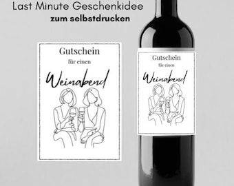 Printable wine label – Wine night gift for your best friend or mom | Digital label | Last minute gift