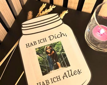 Valentine's Day Printable Card | Mason Jar Card with Photo | "If I have you, I have everything" | Printable Gift for Couples | PDF File |