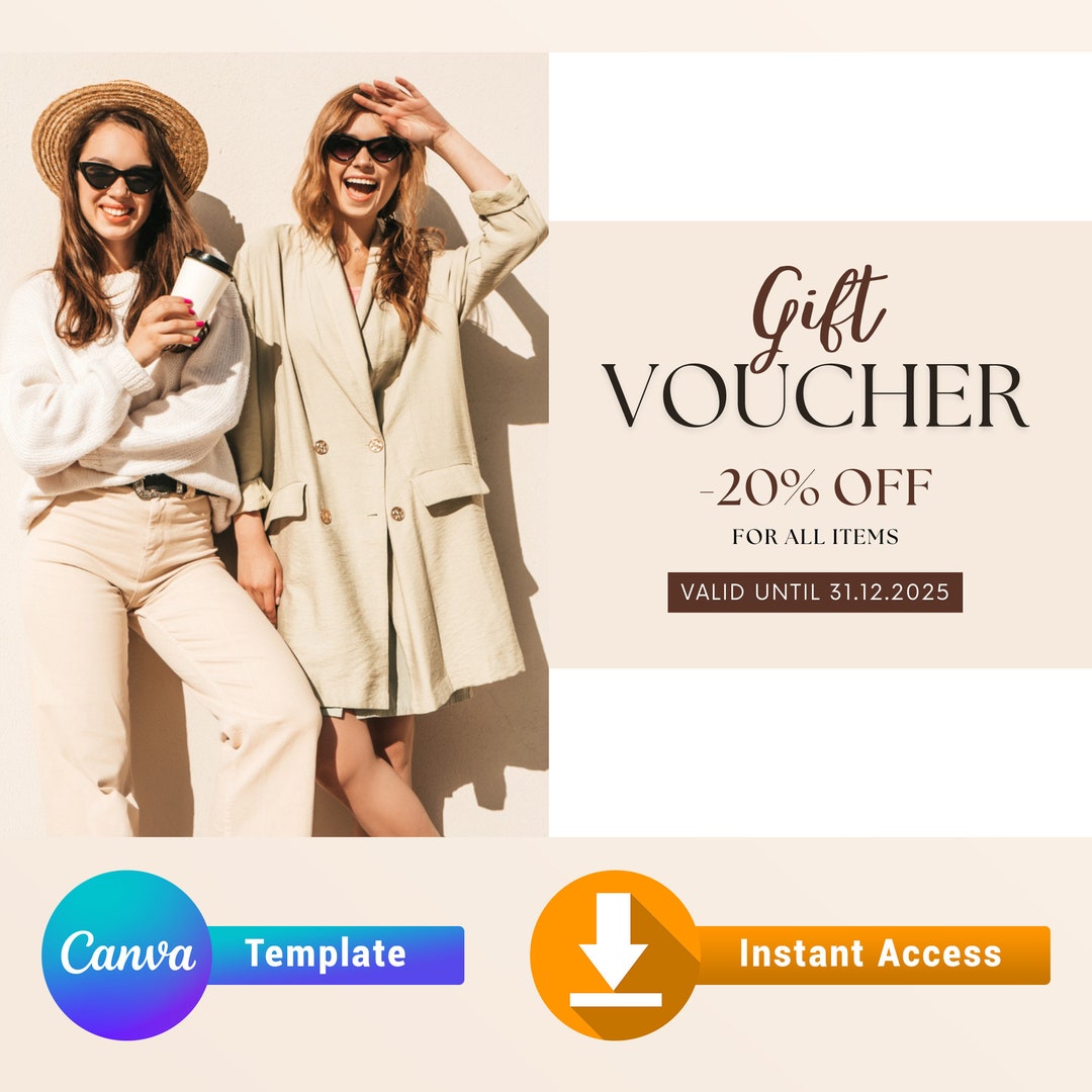 Editable Voucher Template Printable Gift Voucher Gift Card Fashion Editable Voucher Template Printable Gift Voucher Gift Card Fashion