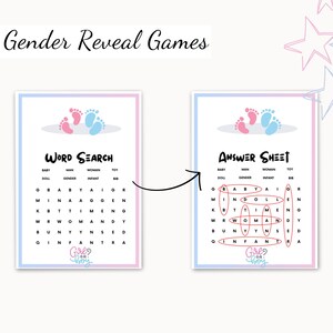 22x Gender Reveal Divertenti giochi stampabili / Gender Neutral / Carte da gioco / Pacchetto giochi Baby Bingo / Modello stampabile / Faida familiare