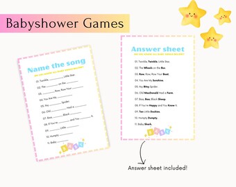 10x Babyshower Fun Printable Games | Gender Neutral Baby predictions | Game cards | Baby Bingo Game pack | Printable template | Family Feud