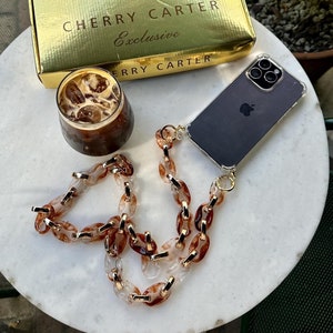 Acrylic Chain Phone Strap, Universal Phone Lanyard, Stylish Crossbody Strap for Smartphones, Trendy Acrylic Phone Chain