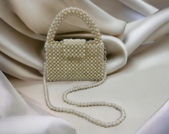 Pearl Clutch Beaded Purse Bag Women\'s Party Wedding Small Accessory Summer Shell Beaded Purses,Sequin Pearl Bag for Women  main image 2