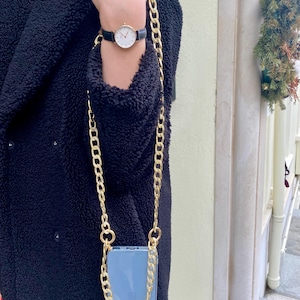 Goldkette Handygurt, Universal Crossbody Case Lanyard für iPhone, Samsung, stilvolle & langlebige Schulter Handykette, Crossbody Handygurt