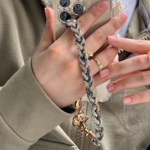 Universal Crystal Phone Strap – Handmade Wrist Lanyard for iPhone Samsung Huawei – Beaded Glitter Bracelet Phone Charm Gift Idea