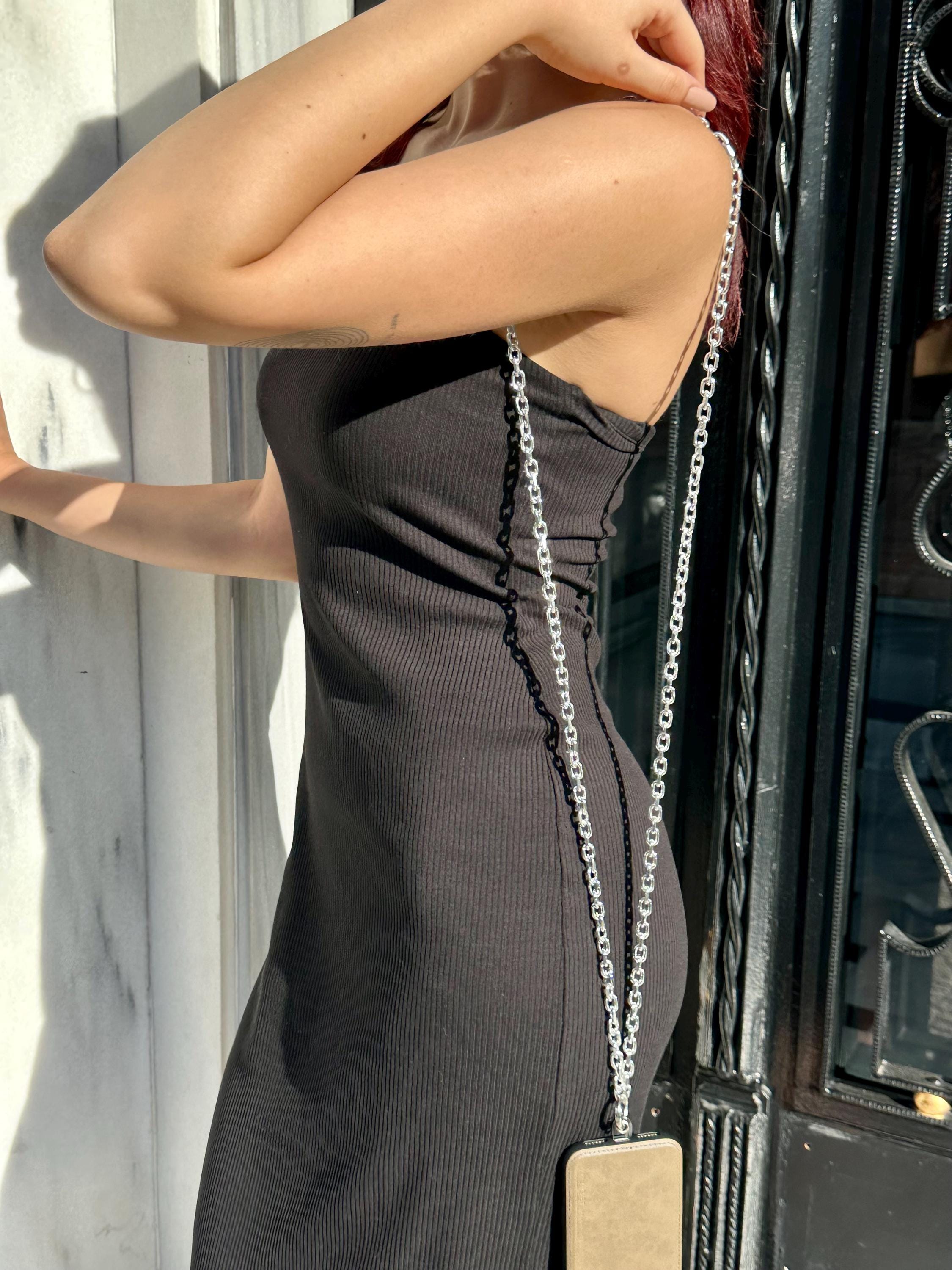 Universal Crossbody Phone Strap for Smartphones- Metal Chain Phone ...