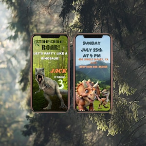 Jurassic world birthday video,t-rex video animation, T-Rex Video Invitation, Dinosaur Party Invitation, T-Rex Dinosaur Digital Invitation
