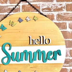 Summer Door Hanger- Hello Summer Door Hanger- Summer Decor-Summer Wreath-Front Porch Decor-Door Hanger-Welcome  Sign-Door Hanger-Wreath