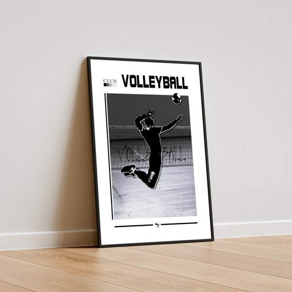 Volleyball Poster Design - Volleyball Geschenk - volleyball deko wand - volleyball bild zum Ausdrucken - volleyball poster ideen - Download