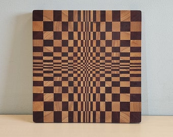 3D cutting board, kitchen board, wood cutting board, end grain cutting board, hand made, professional chopping board, gift for kitchen