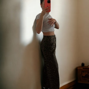 Leopar Desenli Y2K Kadın Bol Paça Denim Pantolon Sokak Modası Hip Hop Vintage Gevşek Bol Kesim Tasarımcı Jean zdjęcie 4