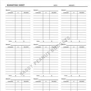 budgeting sheet by binders