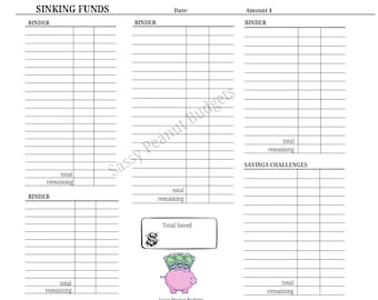 Sinking funds sheet