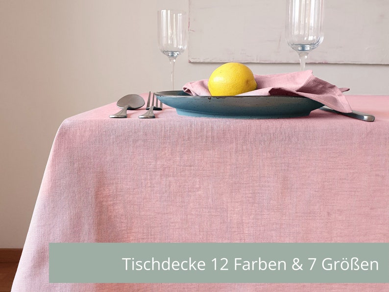 Wunderschöner Tischdecke, Stofftischdecke aus 100% Leinen. Leinendecke in vielen Farben und 6 Größen handgefertigt in Deutschland Bild 1