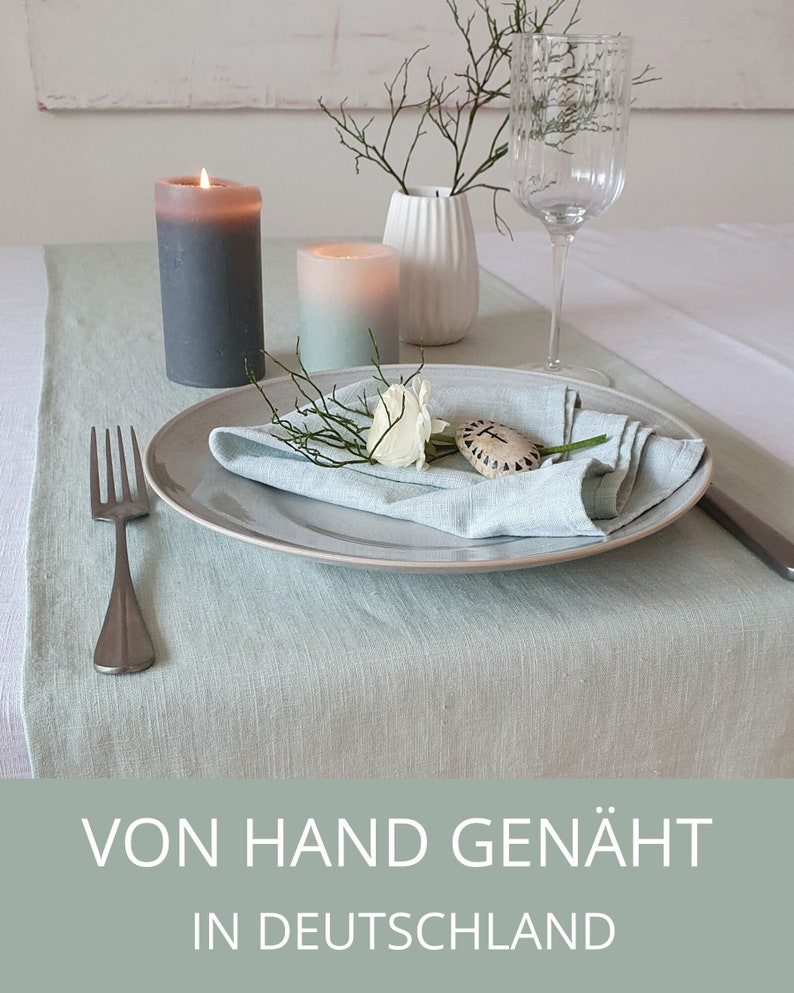 Wunderschöner Tischläufer, Tischband aus Leinen. Leinenläufer in vielen Farben und 4 Längen handgefertigt in Deutschland Bild 7